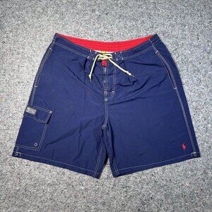 Polo Ralph Lauren Swim Trunks Mens 2XLNavy Board Shorts Drawstring Cargo Pocket